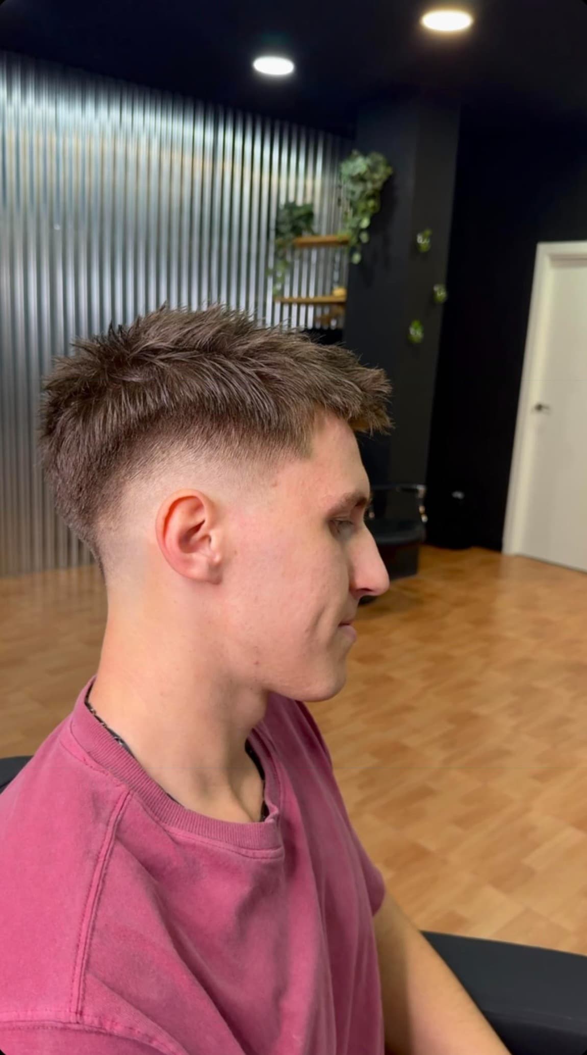Textured mid skin fade